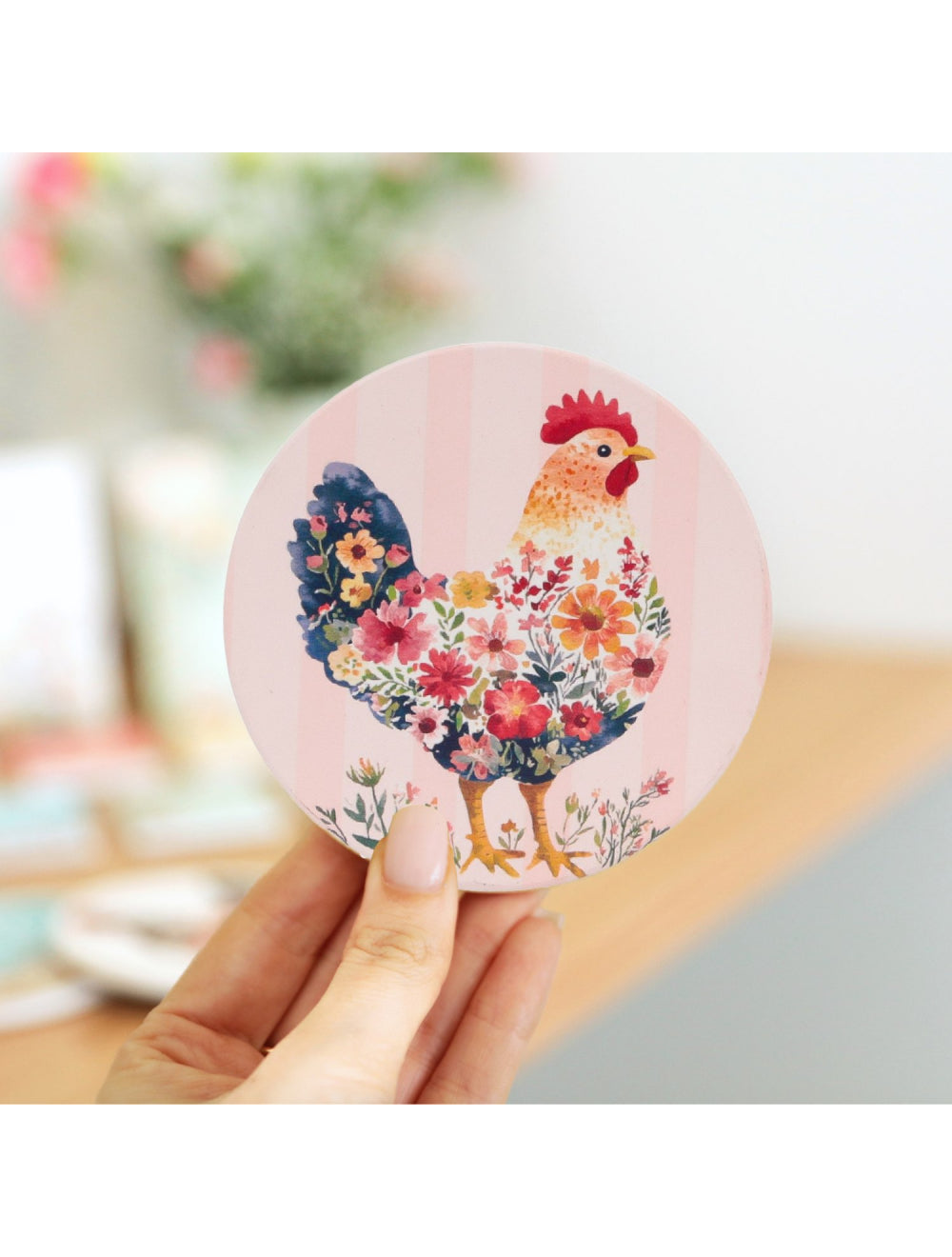 Cottage Grove Hen Ceramic Coaster