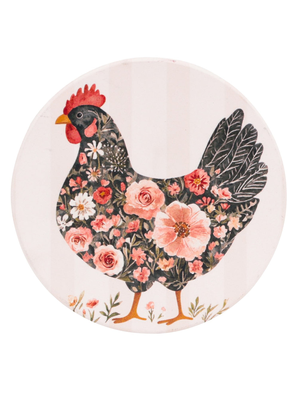 Cottage Grove Dark Hen Ceramic Coaster