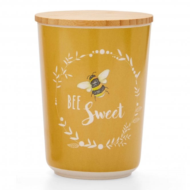 Bumble Bees Bamboo Canister Mustard