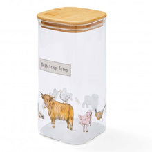 Load image into Gallery viewer, Buttercup Farm Glass Jar with Push Bamboo Lid Assorted Sizes