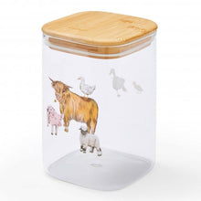 Load image into Gallery viewer, Buttercup Farm Glass Jar with Push Bamboo Lid Assorted Sizes