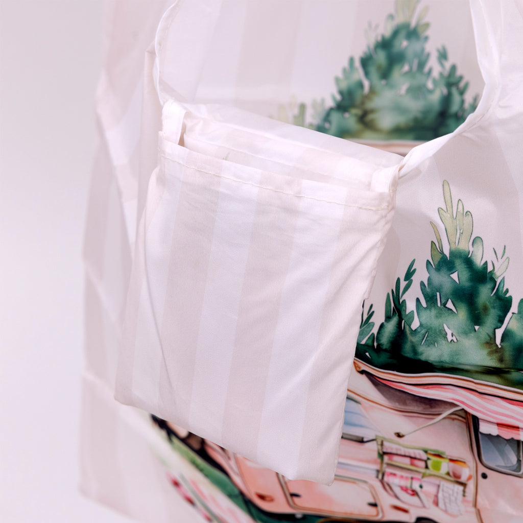 Caravan Pink Foldable Shopping Bag
