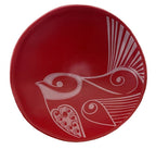 Gc Piwakawaka White on Red Porcelain 7cm Bowl