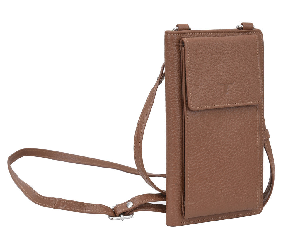 Phoebe Leather Phone Pouch Cocoa