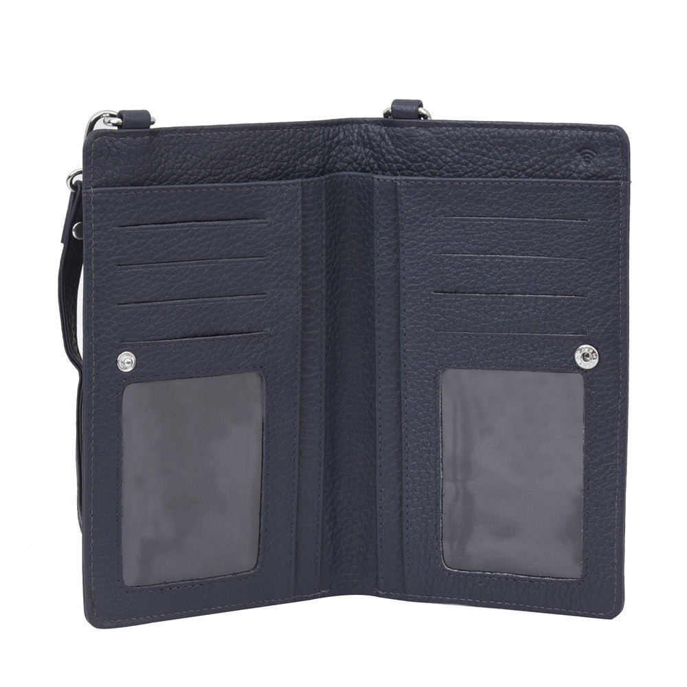Phoebe Leather Phone Pouch Navy