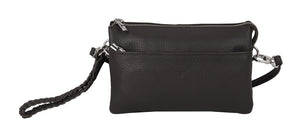 Sofie Small Leather Clutch/Sling Rambler Dark Brown