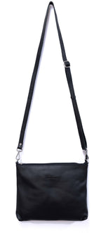 Emma Leather Sling Rambler Bag Black