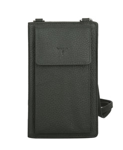 Phoebe Leather Phone Pouch Forest Green