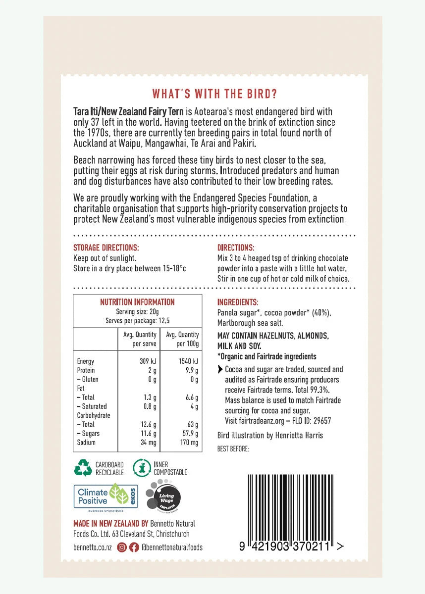 Bennetto Dark Drinking Chocolate Original 250g