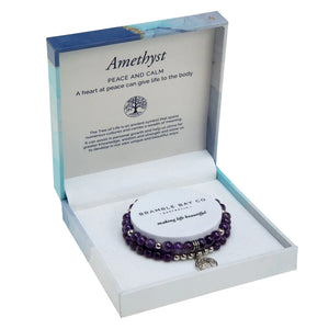 Amethyst Rhodium Duo Bracelet