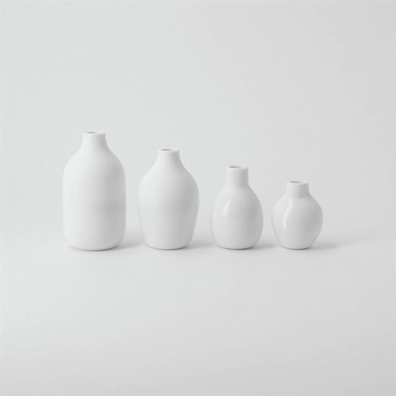 White Bottles Set of 4 Mini Vases