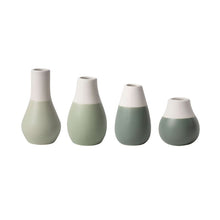 Load image into Gallery viewer, Green Mini Pastel Vases Set of 4