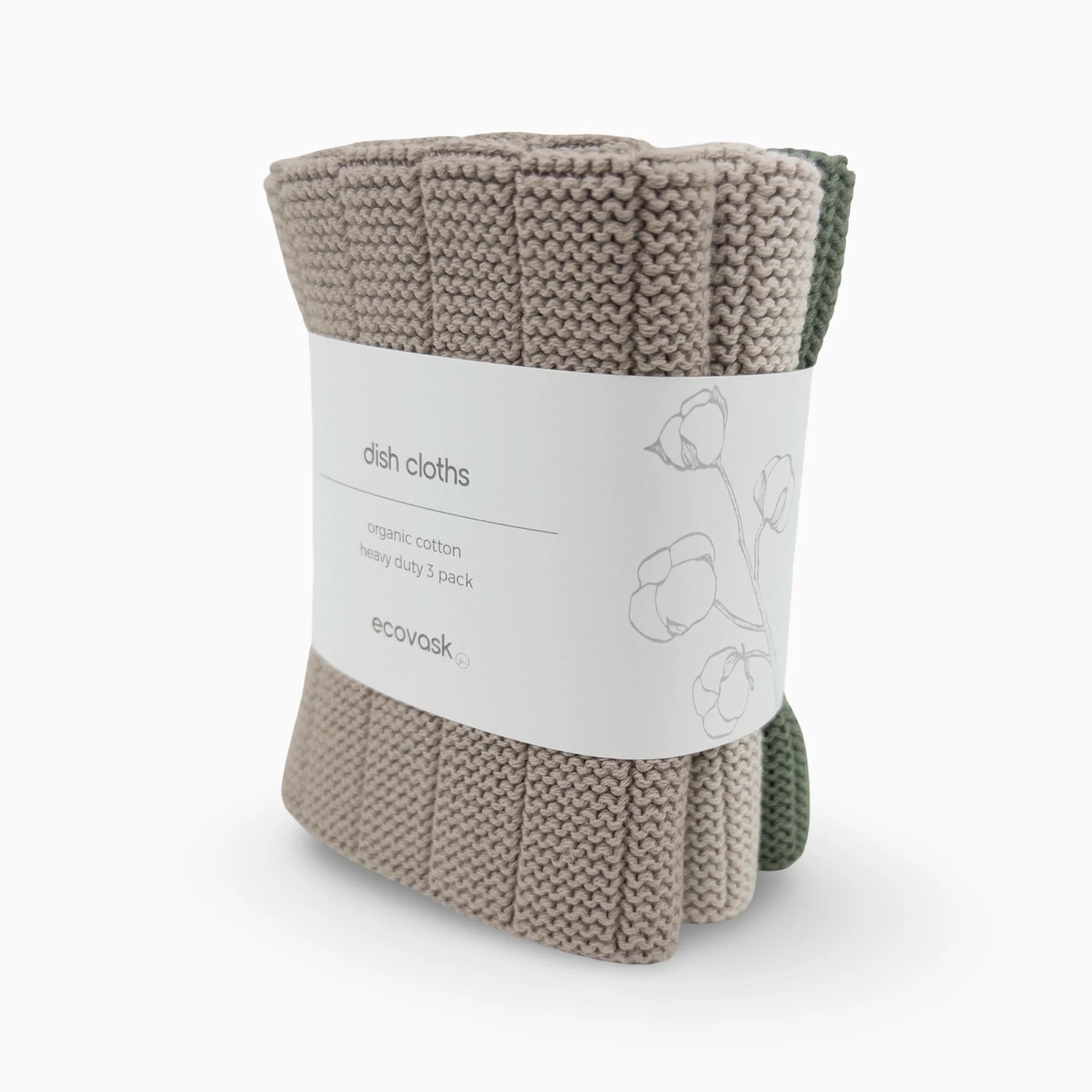 Ecovask Dishcloth 3piece Willow
