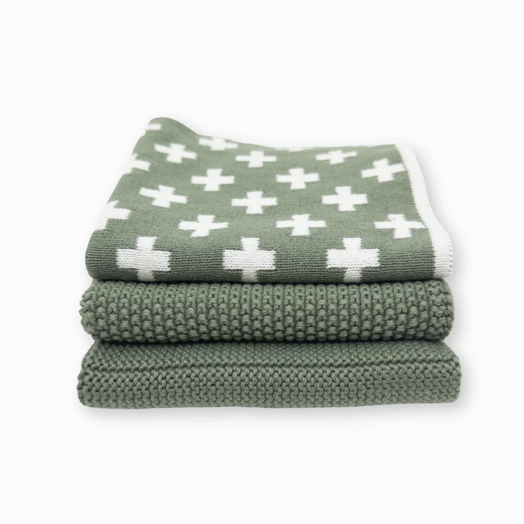 Ecovask Dishcloth 3piece Sage