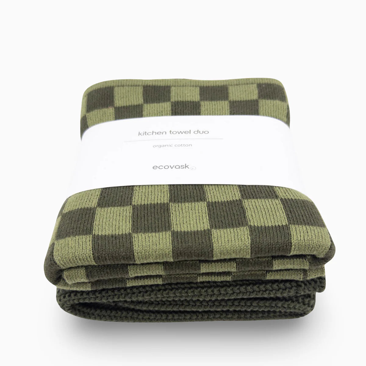 Kitchen Towel Duo Olive Pistachio Chequer /Olive
