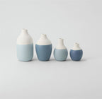 Blue Pastel Bottles Set of 4 Mini Vases