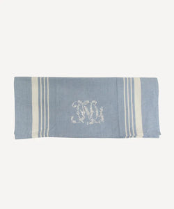 Monogram Tea Towel Blue with White Stripe