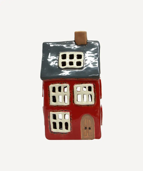 Alsace Tea Light House Navy Roof (YA0055)