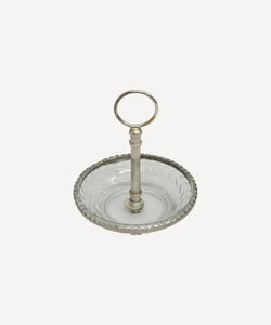 Cut Glass Ring Dish with Handle