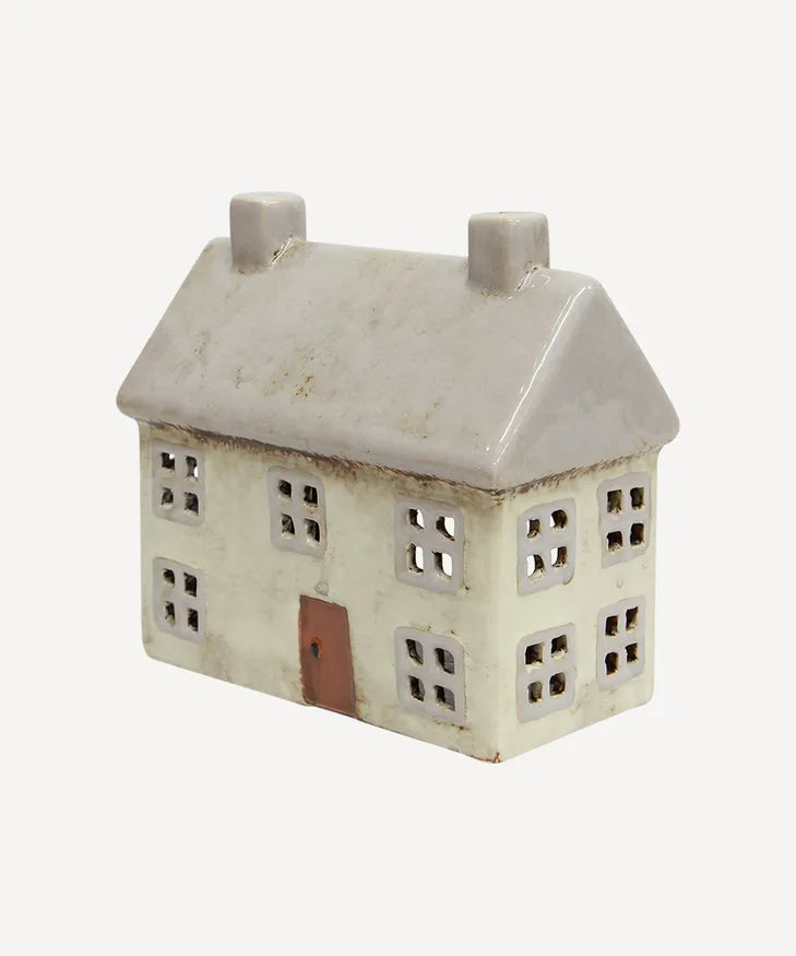 French Country Alsace Cottage Tea Light House Light Grey (YA0017)
