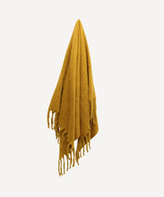 Load image into Gallery viewer, Solid Fringed Mustard Throw