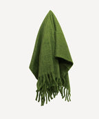 Solid Fringed Sage Green Throw