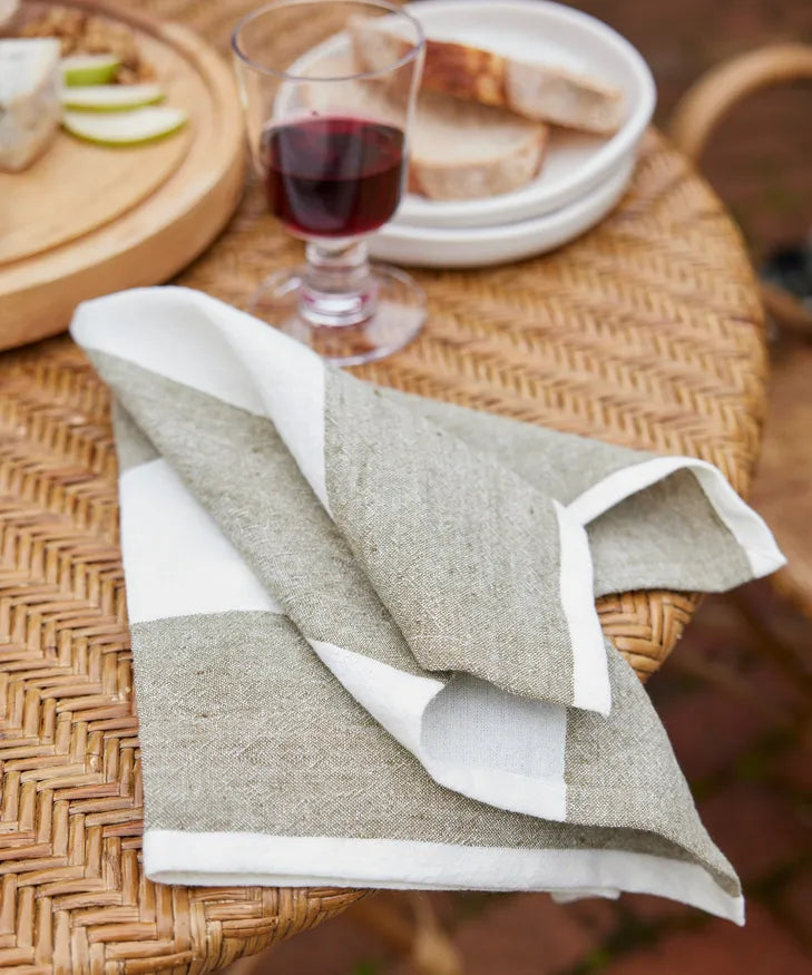 Stripe Napkin Olive 4Pack