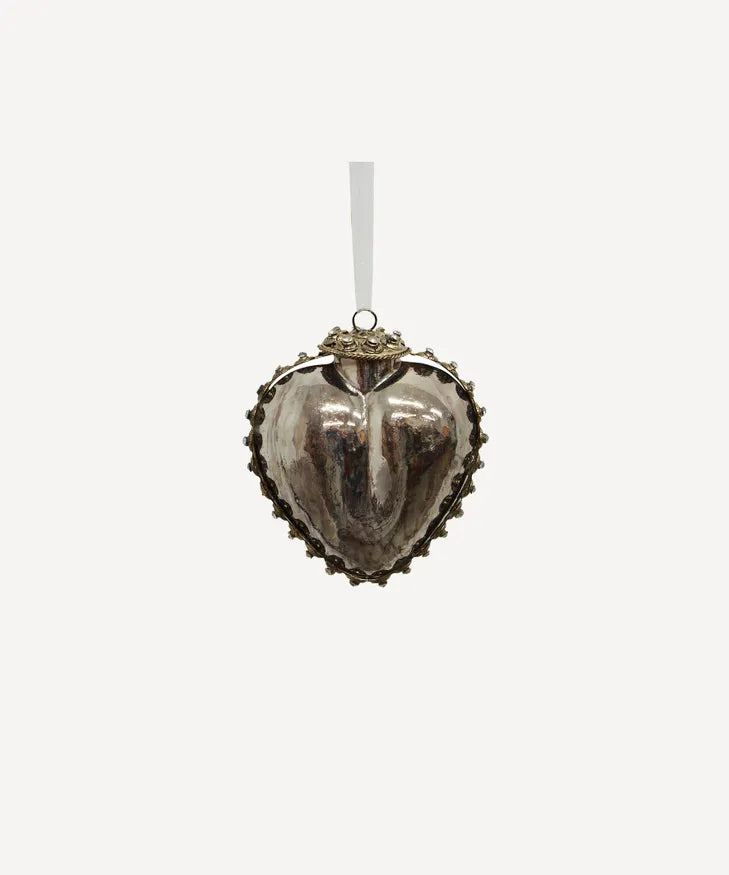 Orante Glass Heart Silver