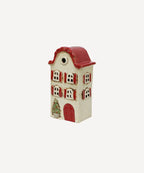 Alsace Tea Light Villa Christmas Stone with Red Shutters (YA0063)