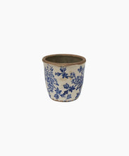 Load image into Gallery viewer, Blue Floral Herb Pot Small