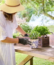 Load image into Gallery viewer, Blue Floral Herb Pot Small