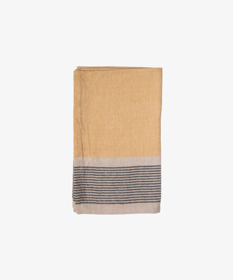 Striped Sides Curry Tea Towel