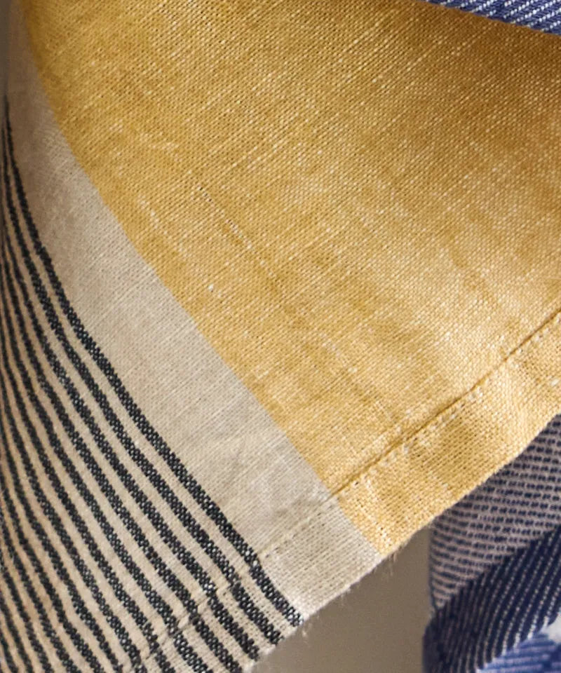 Striped Sides Curry Tea Towel