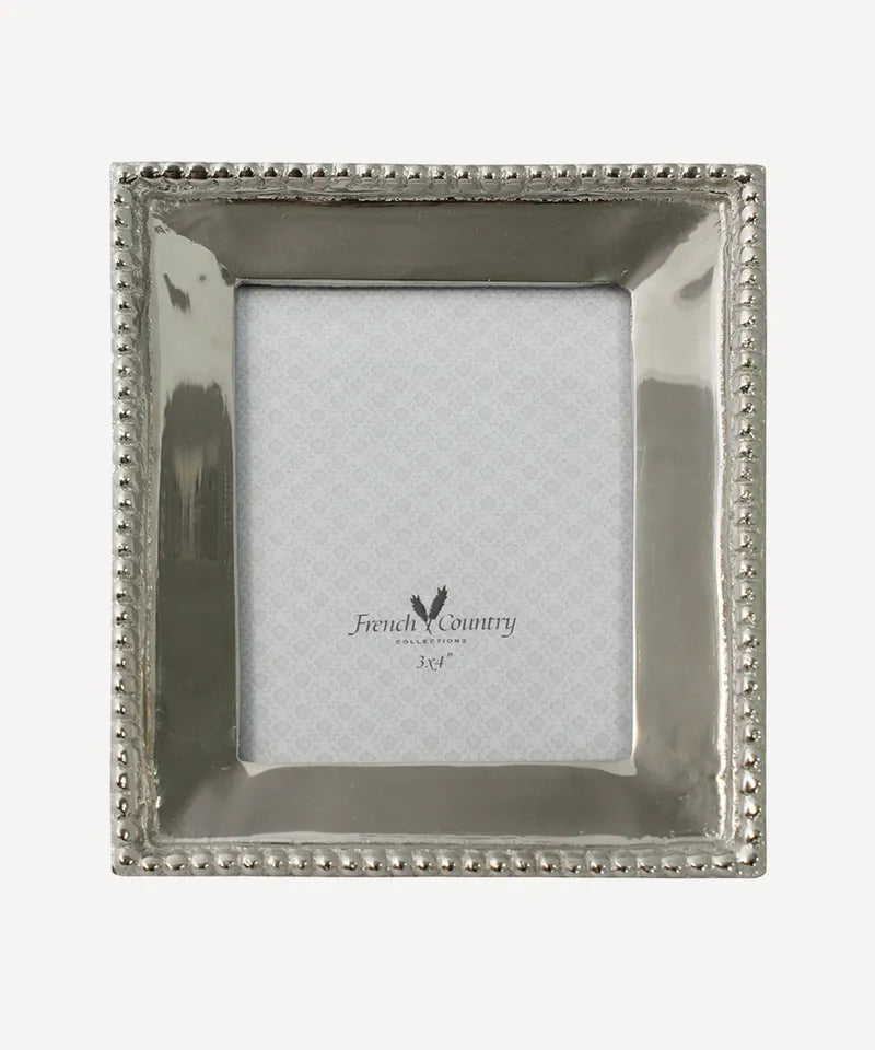 Beaded Nickel Rectangle Photo frame 3x4
