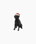 Black Dog with Santa Hat