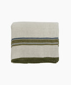 Green Selvedge Stripe Linen Tablecloth