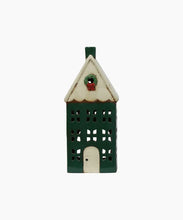 Load image into Gallery viewer, Christmas Tea Light House Green with Wreath Large