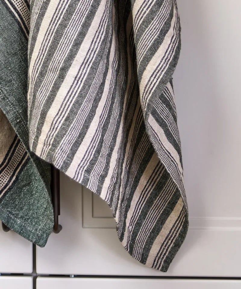 Atelier Stripe Teatowel Green