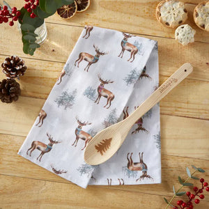 Christmas Stag Tea Towel & Spoon Set