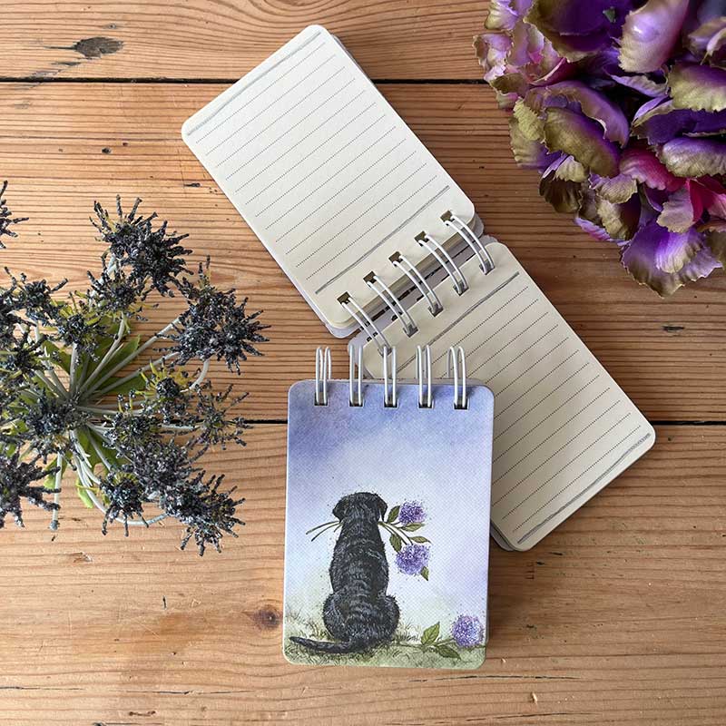 Labrador & Agapanthus Small Spiral Notebook