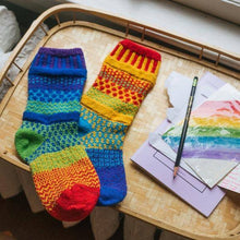 Load image into Gallery viewer, Rainbow Adult Crew Solmate Sock