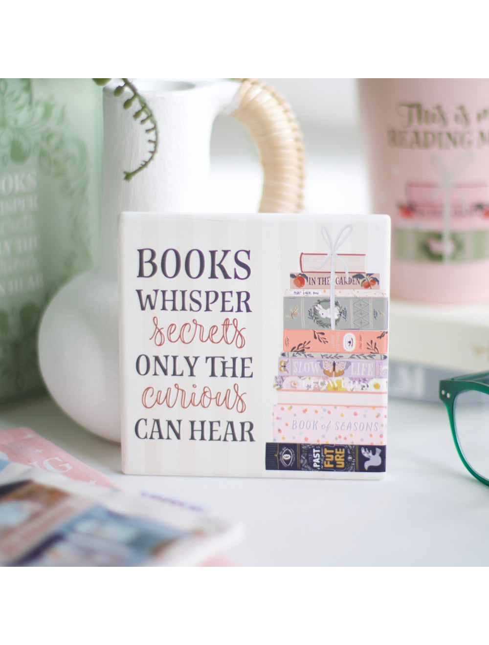 Forever Booked Secrets Ceramic Coaster
