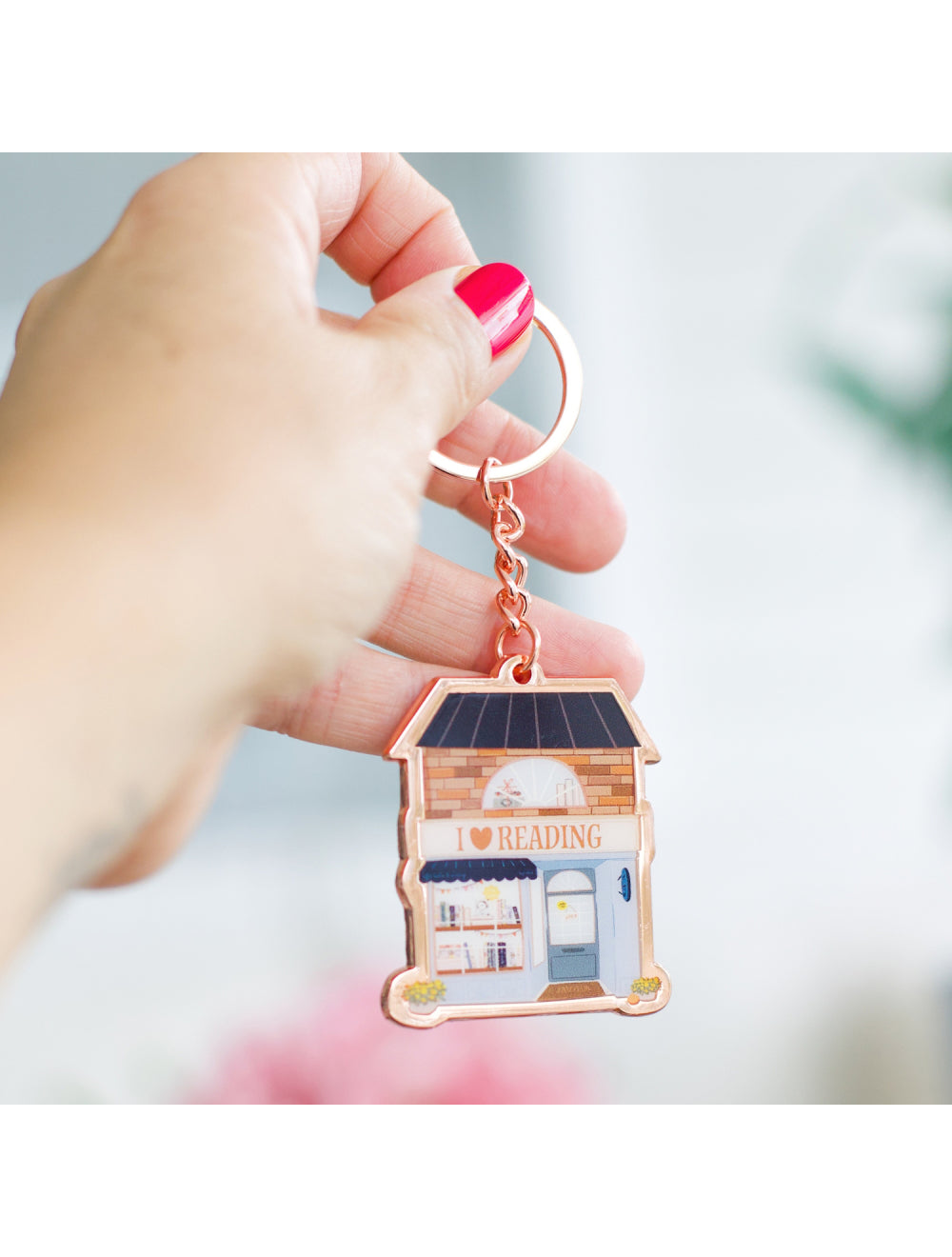 Forever Booked I Love Reading Keychain