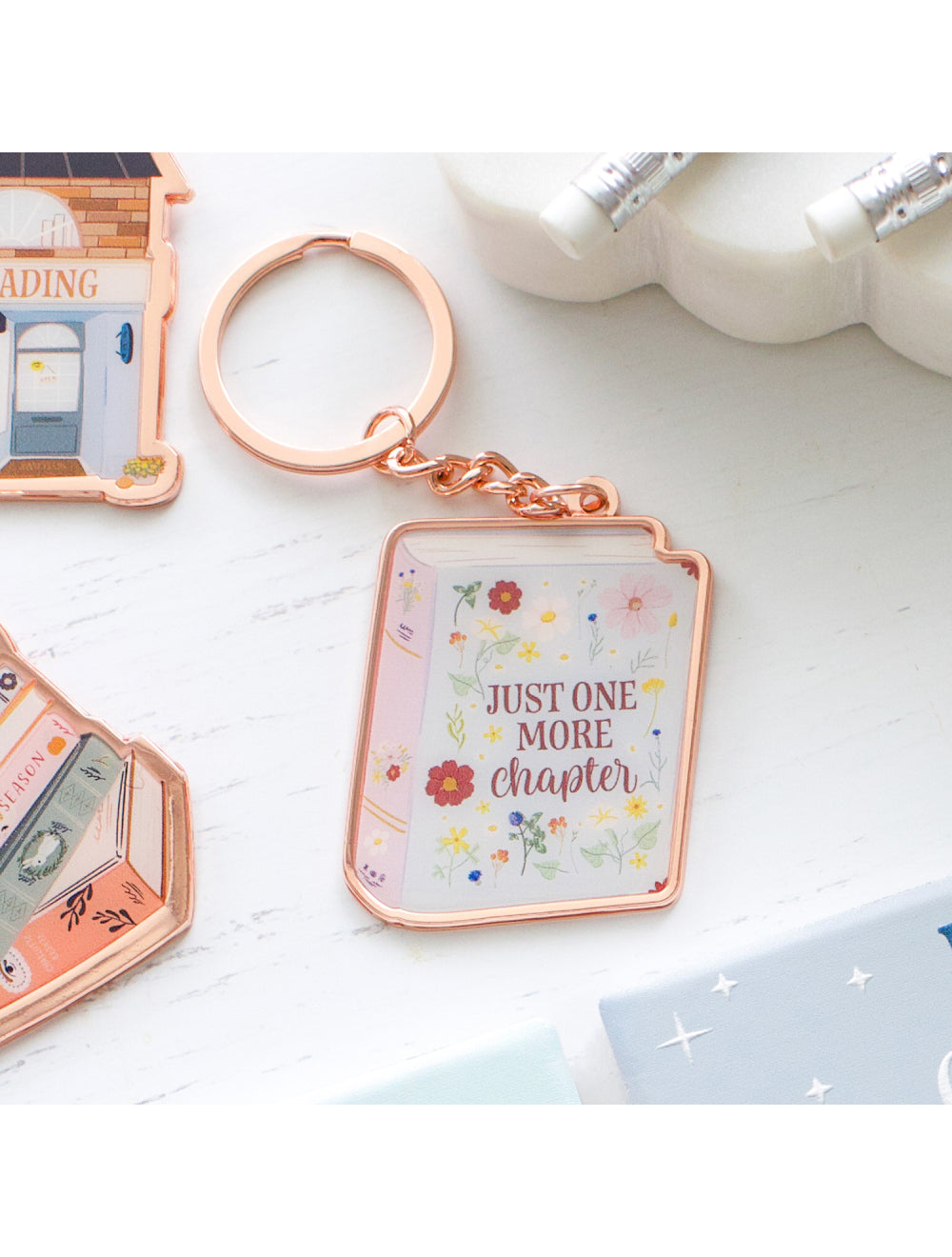 Forever Booked One More Chapter Keychain