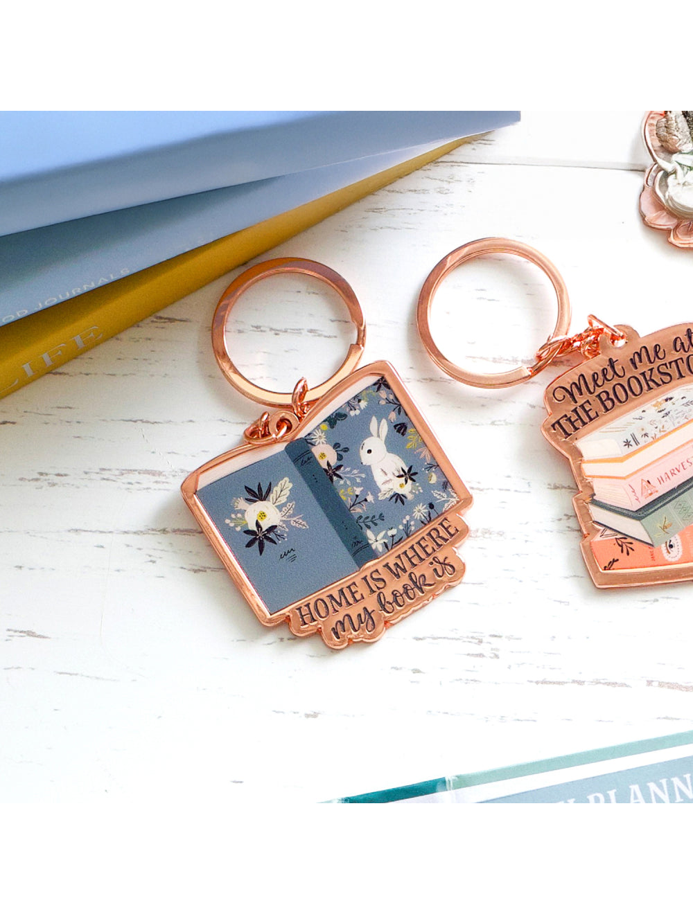 Forever Booked Home Keychain