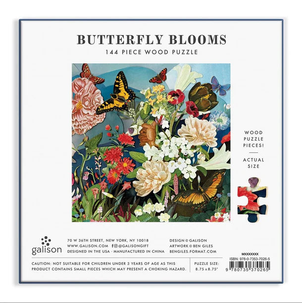 Butterfly Blooms Wood Puzzle 144pce