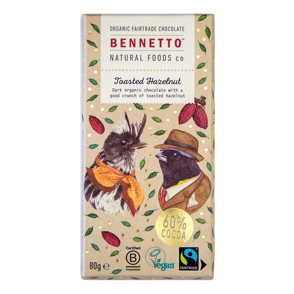 Fairtrade Toasted Hazelnut Bennetto Chocolate 80gm