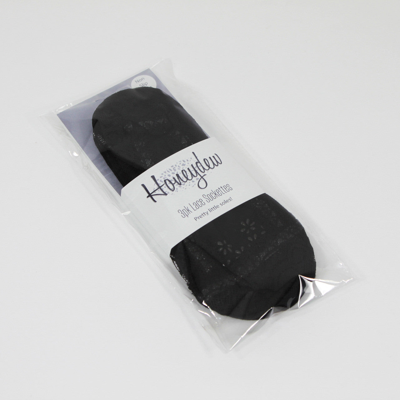 Honeydew Lace Sockettes 3pack Black