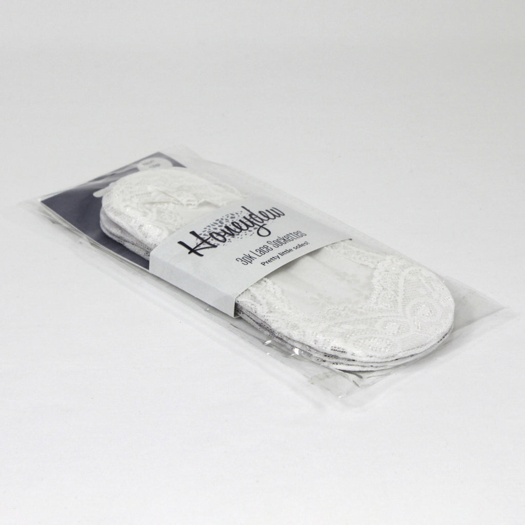 Honeydew Lace Sockettes 3pack White