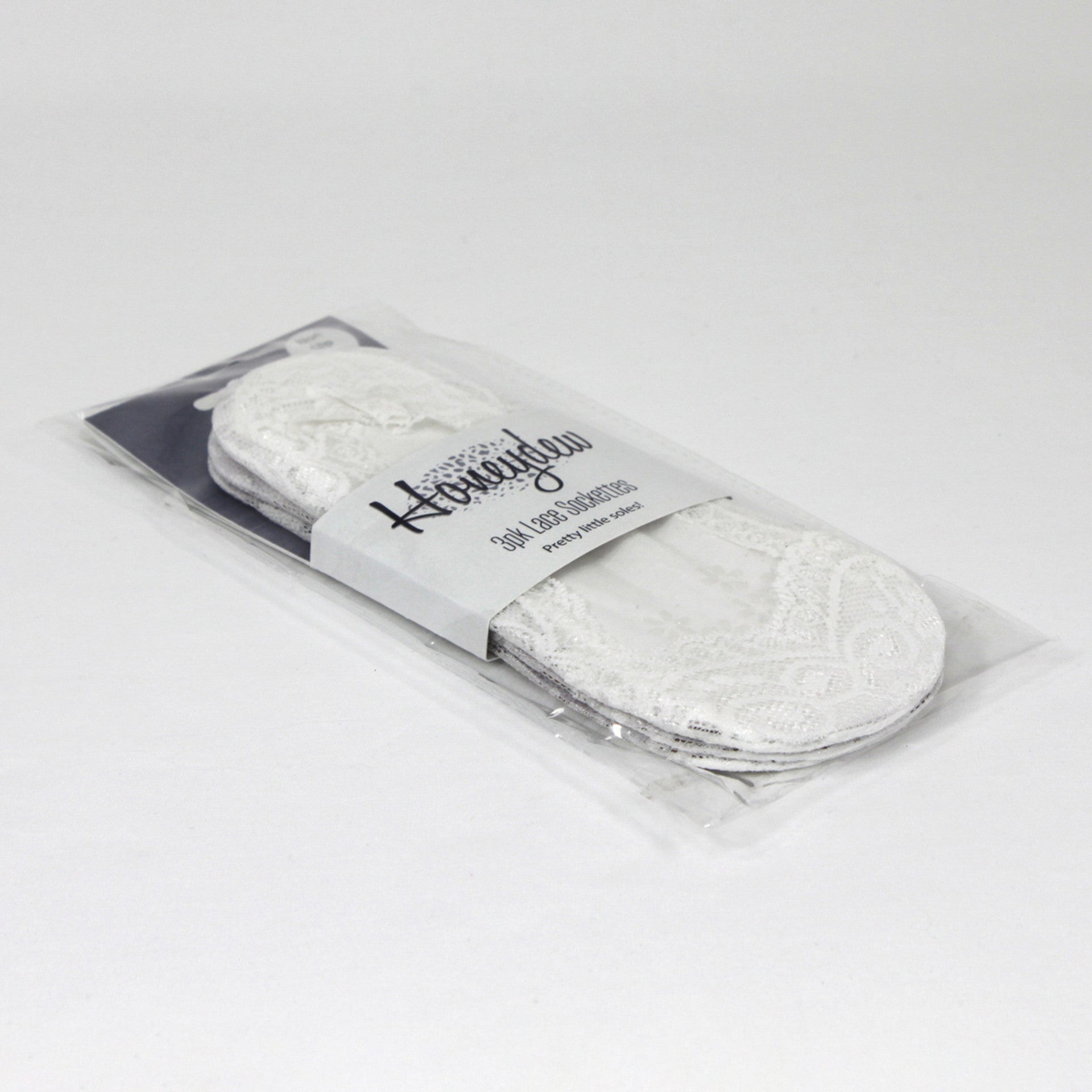 Honeydew Lace Sockettes 3pack White